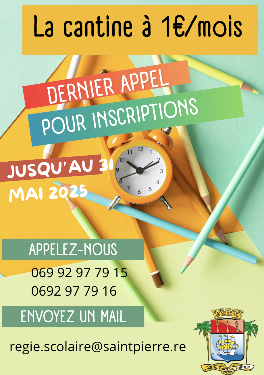 Appel cantine un euro inscriptions
