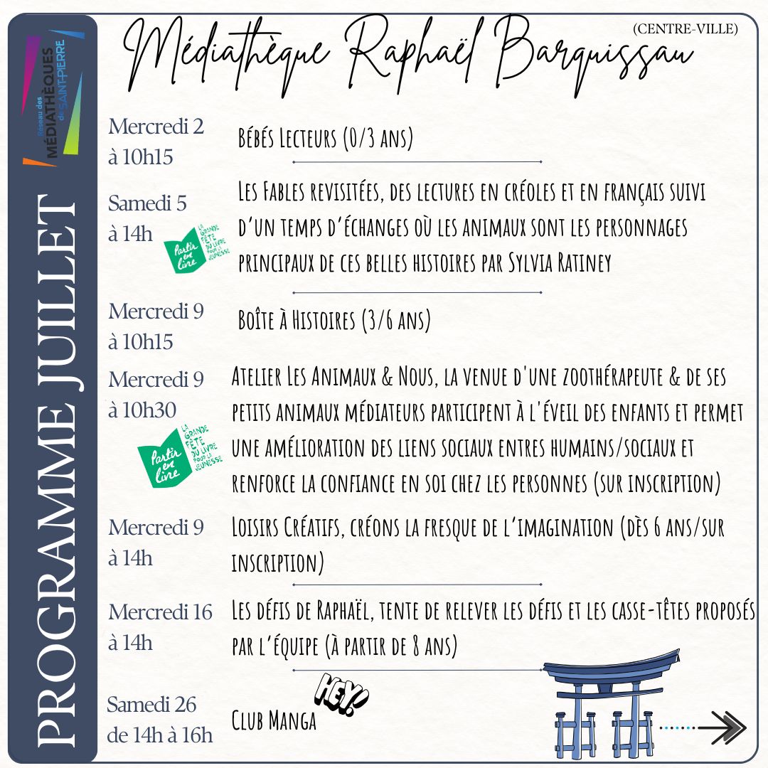 programme médiatèque juillet 2025