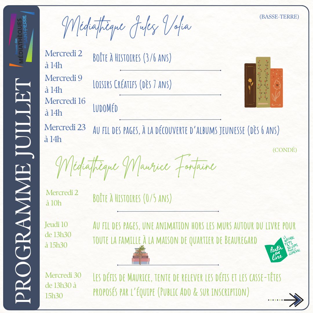 programme médiatèque juillet 2025