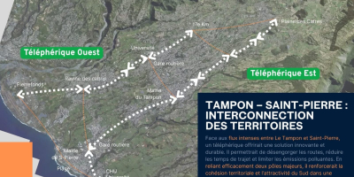 Projet de téléphérique reliant la ville de Saint-Pierre et celle du Tampon